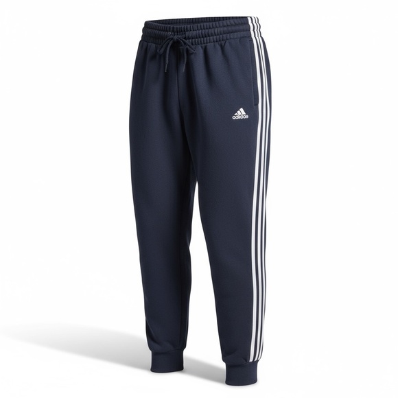 Adidas 3-Stripes Fleece Joggers Black Soft Knit Sweatpants Streetwear Size 1X - Picture 3 of 5